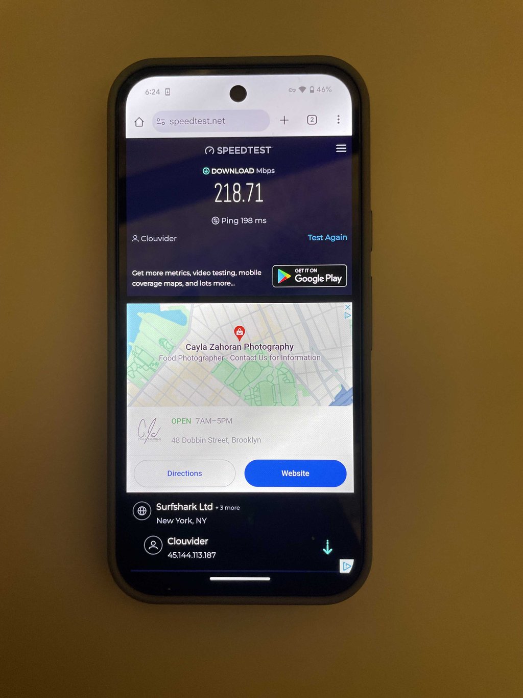 nordvpn android speed test
