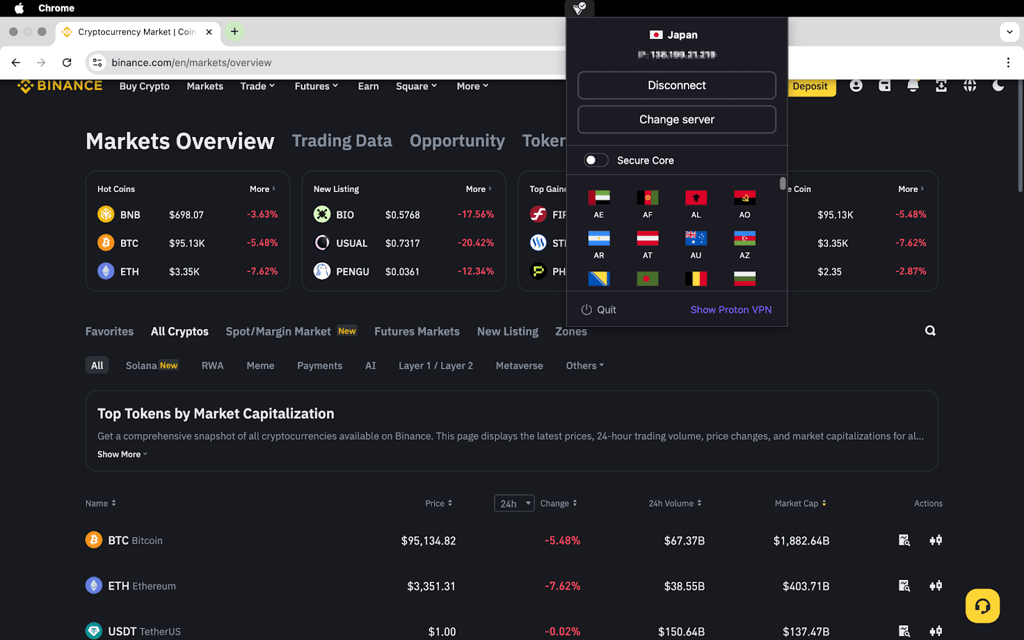 proton vpn binance unblocked