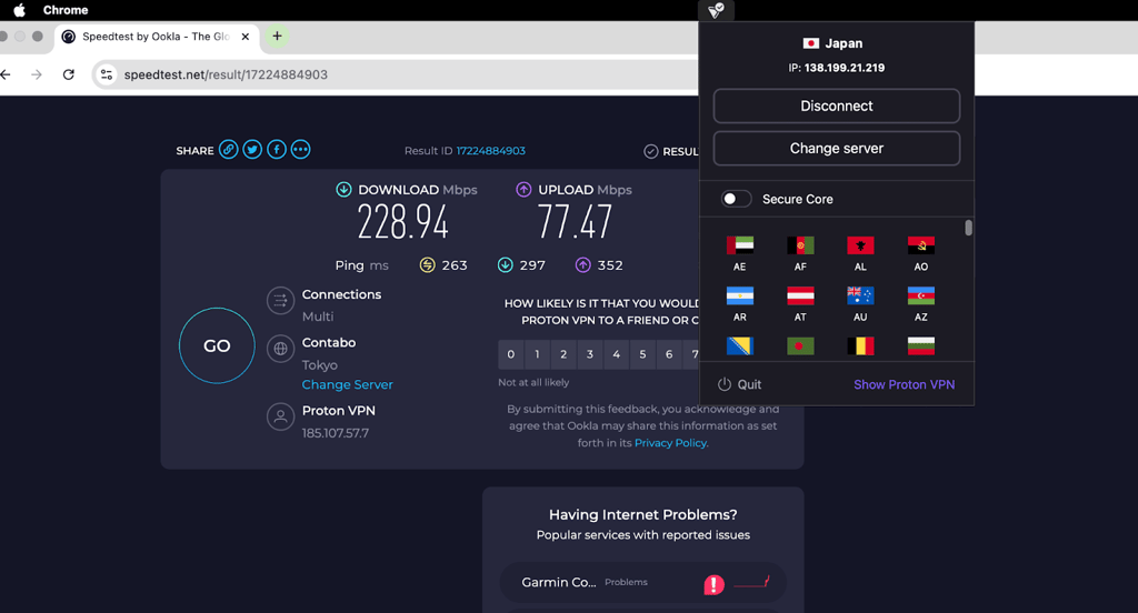 proton vpn speed test binance