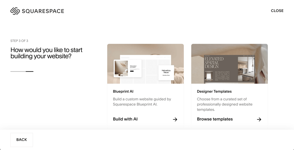 Squarespace blueprint AI