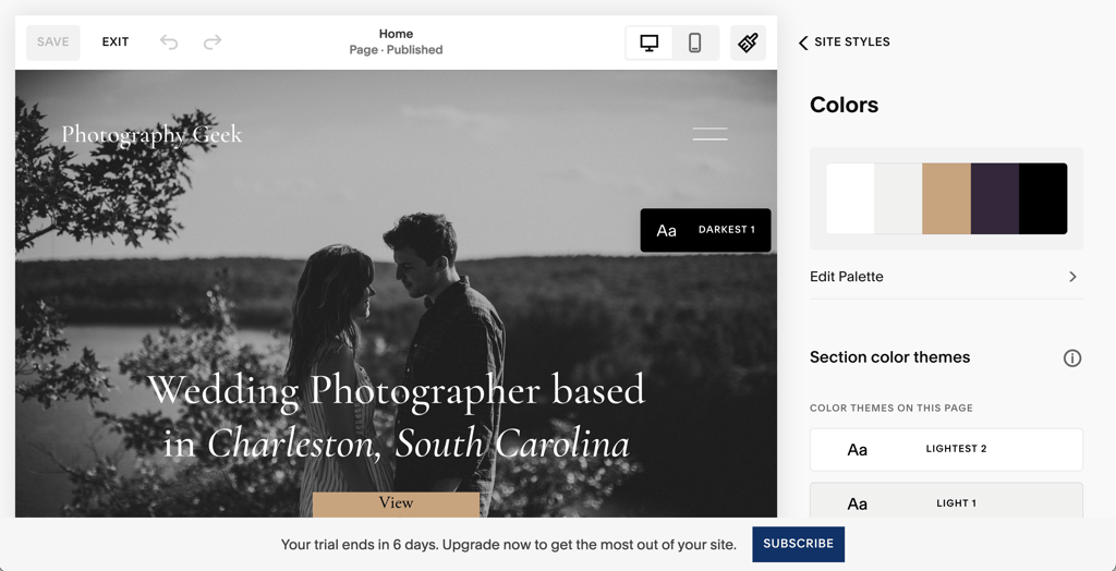 Éditeur de Squarespace