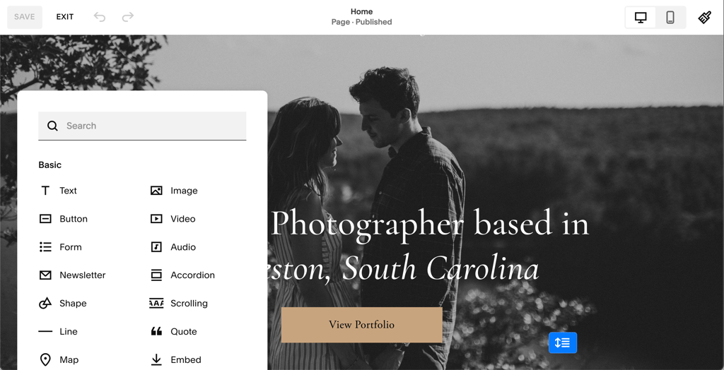 Éditeur de Squarespace