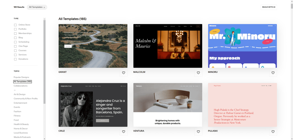 Squarespace templates