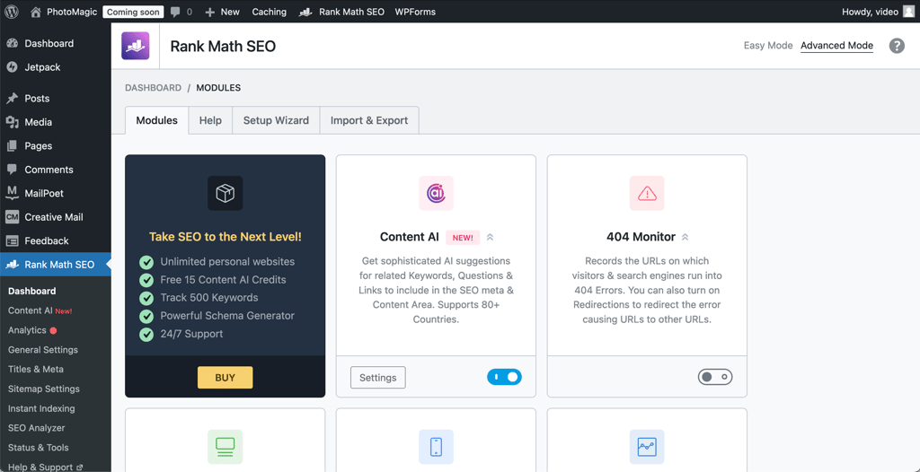 WordPress et le plugin Rankmath