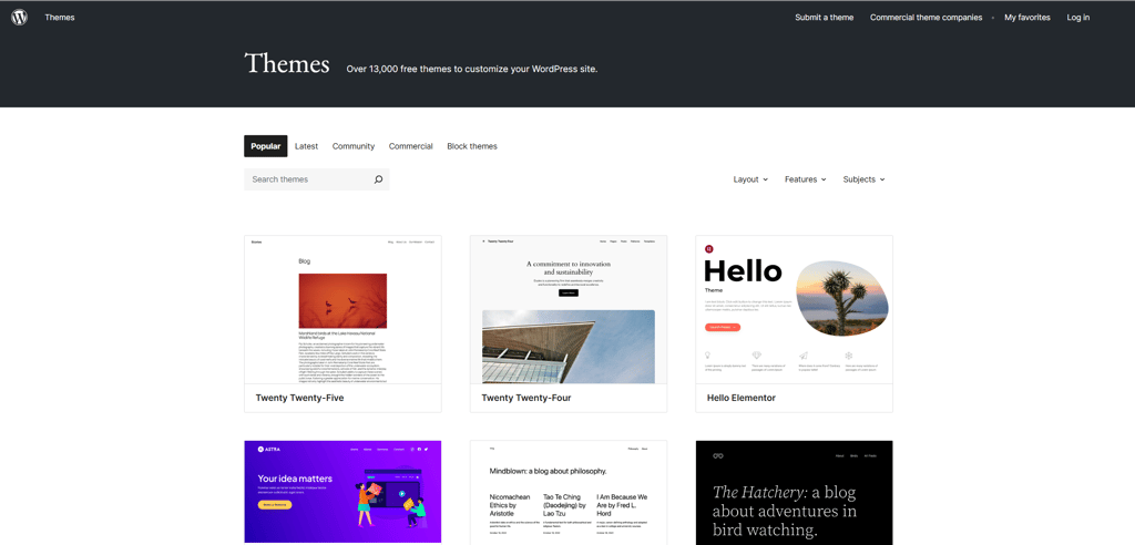WordPress templates