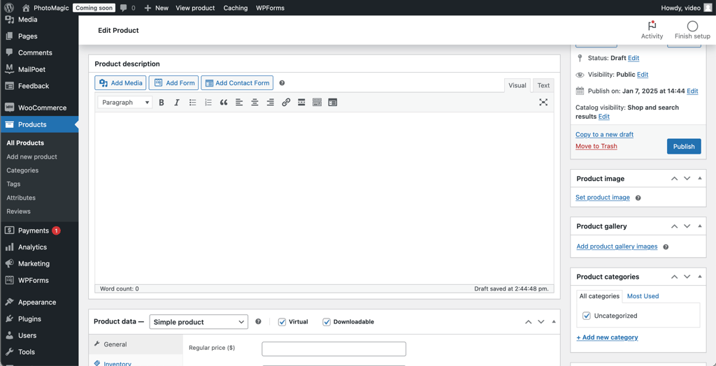 WordPress et plugin WooCommerce