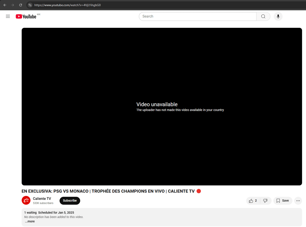 youtube video unavailable fr