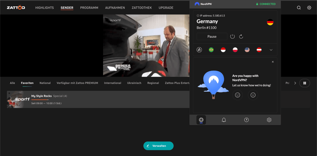 Zattoo-Streaming