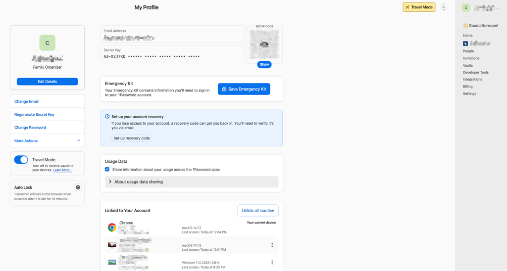 1password travel mode app
