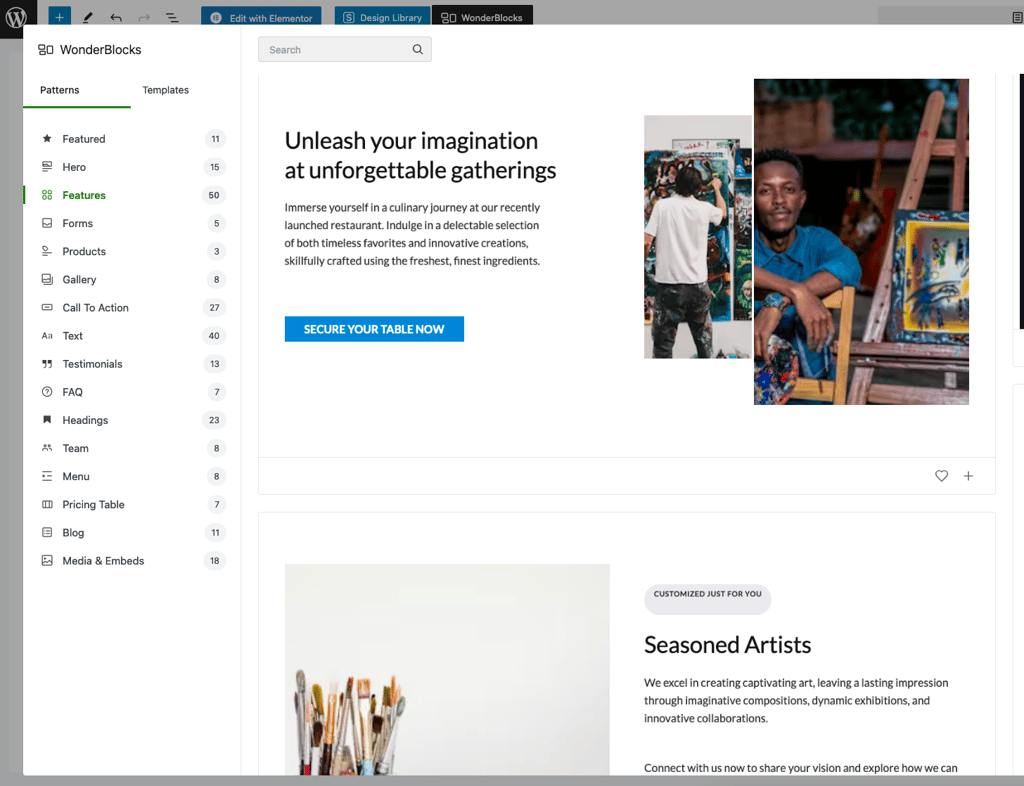 WonderBlocks Bluehost templates