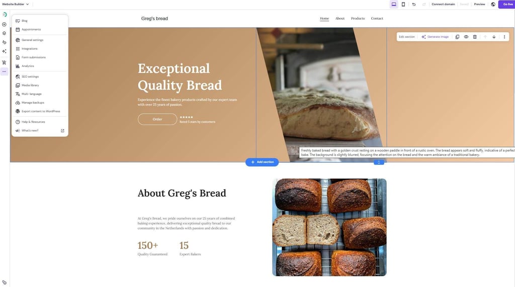 hostinger web builder tools