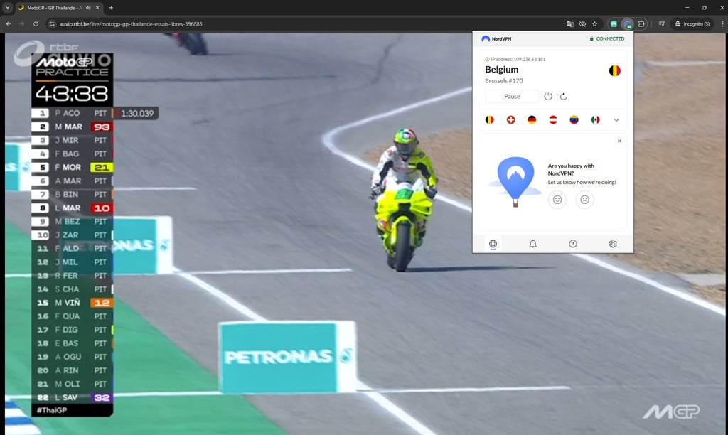 RTBF Moto GP practice