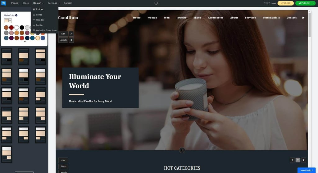 site123 editor tools