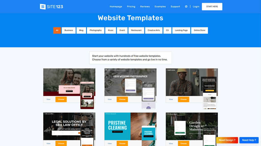 site123 template