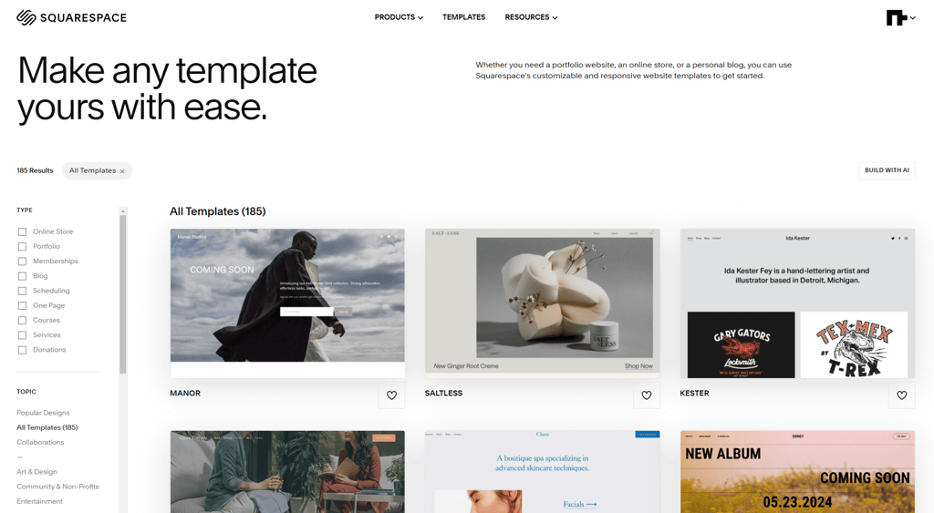 squarespace template