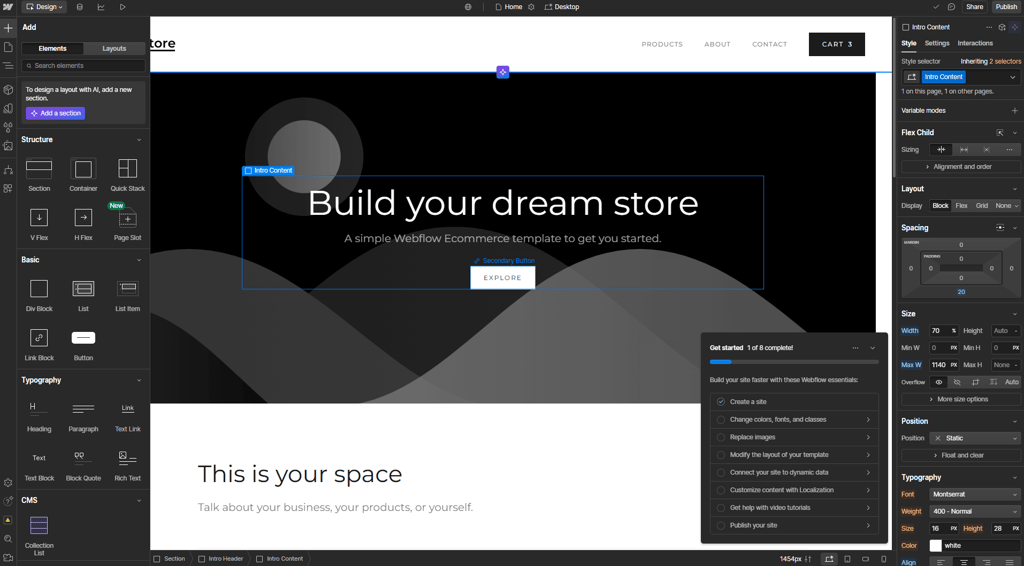 webflow editor