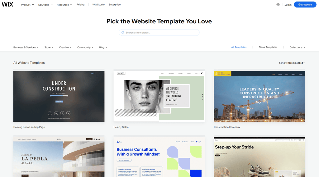wix template