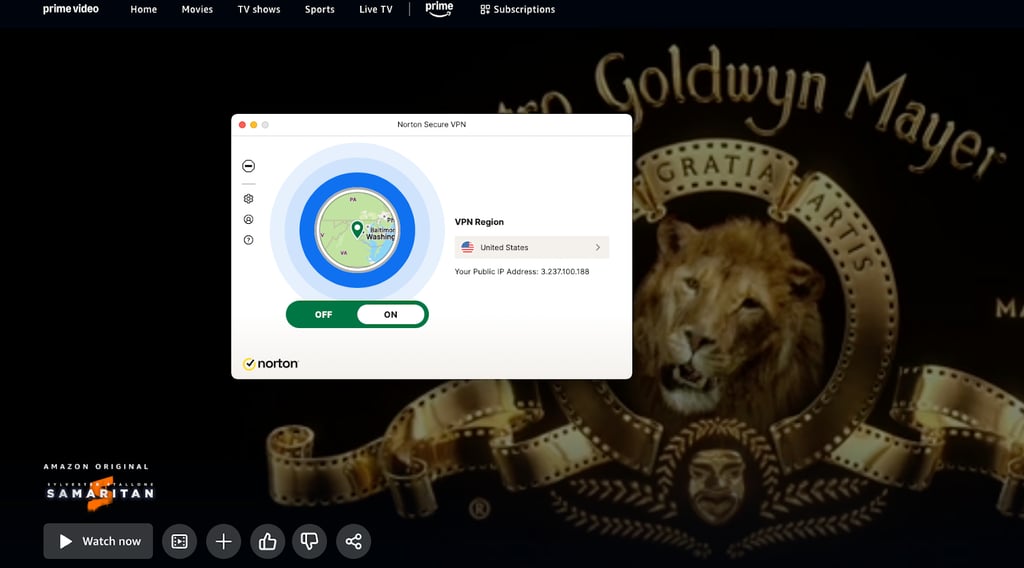 amazon prime video norton vpn