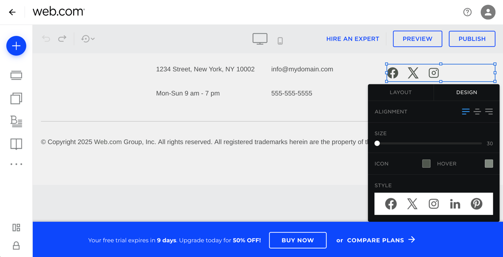 Customizing elements with Web.com