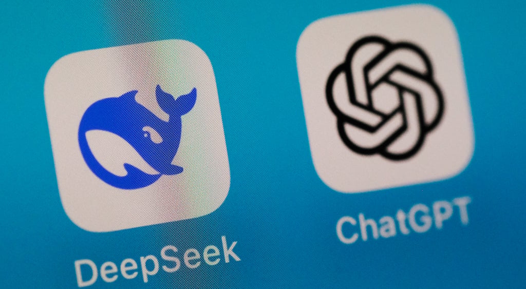 DeepSeek and ChatGPT logos
