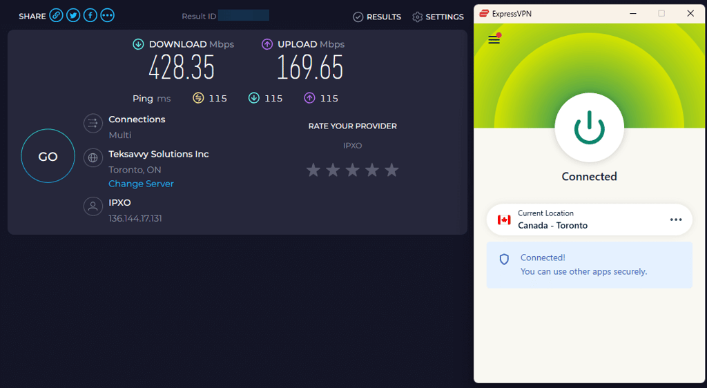 expressvpn speed test tiktok ca
