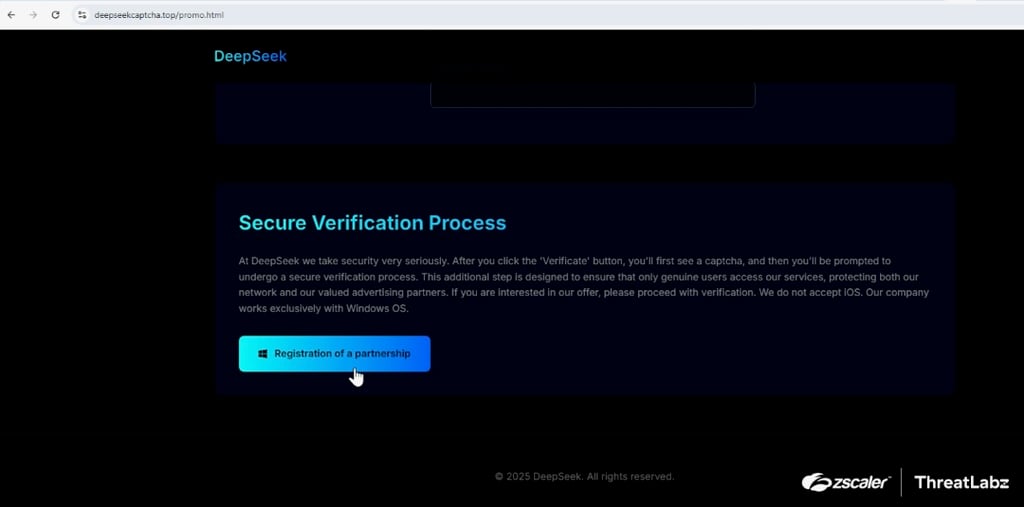 Fake DeepSeek website