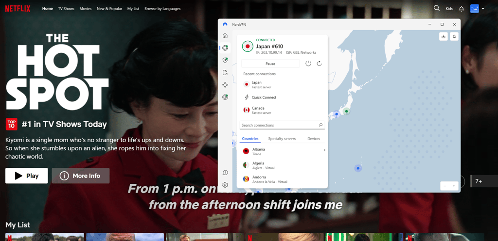Accessing Netflix Japan with NordVPN