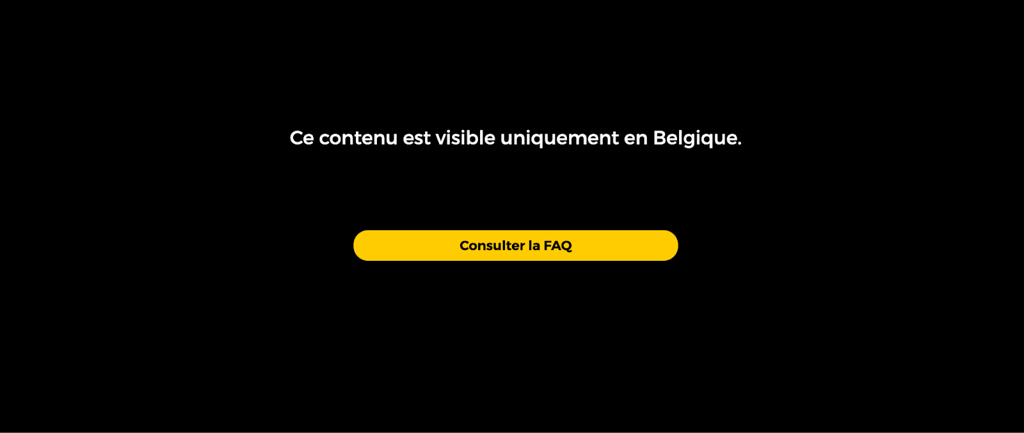Message de géoblocage sur RTBF
