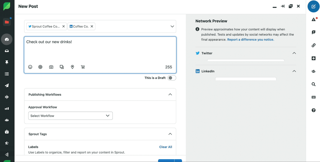 sprout social dashboard