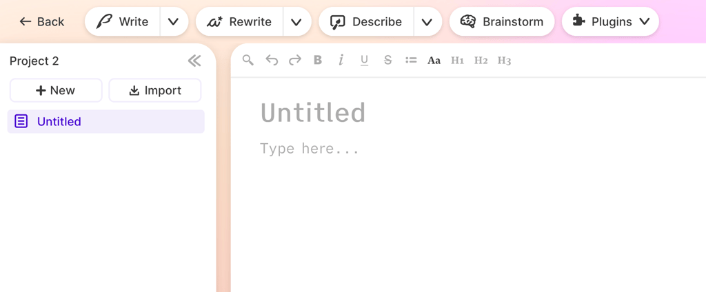 Sudowrite project page