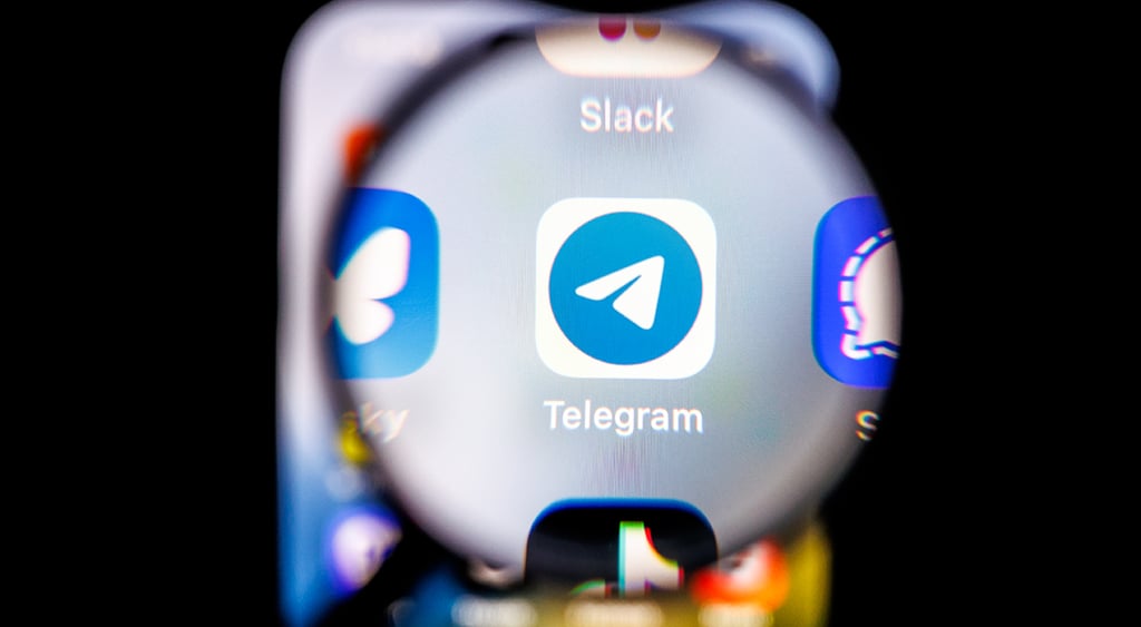 Telegram logo seen on a smartphone