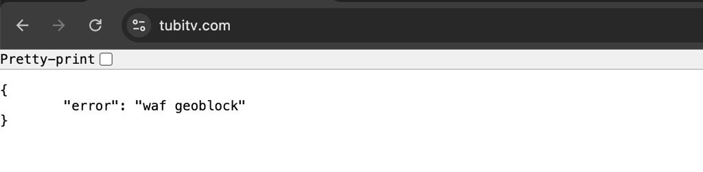 Trying to access tubi tv outside USA