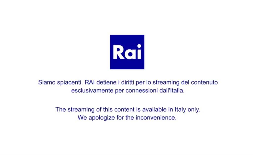 Streaming error RaiPlay