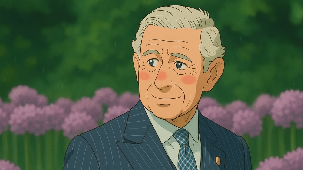 Prince Charles Ghibli style.