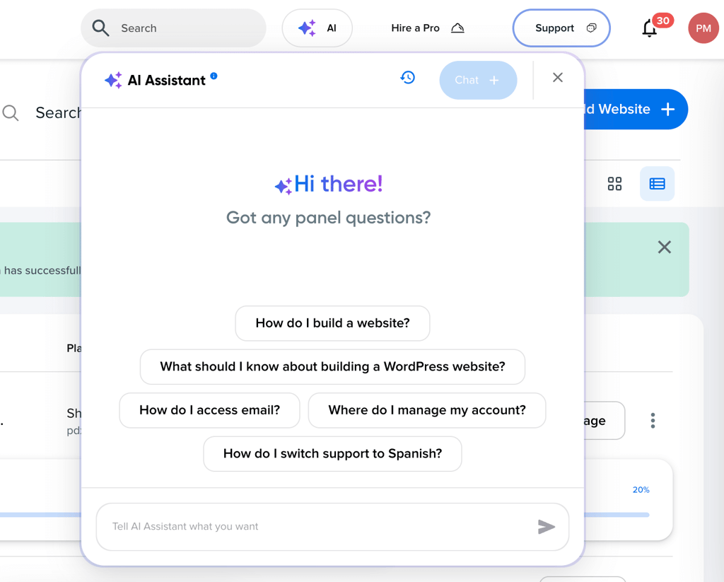 DreamHost AI assistant