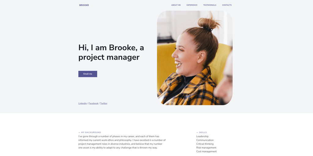 Hostinger Website Builder Brooke template
