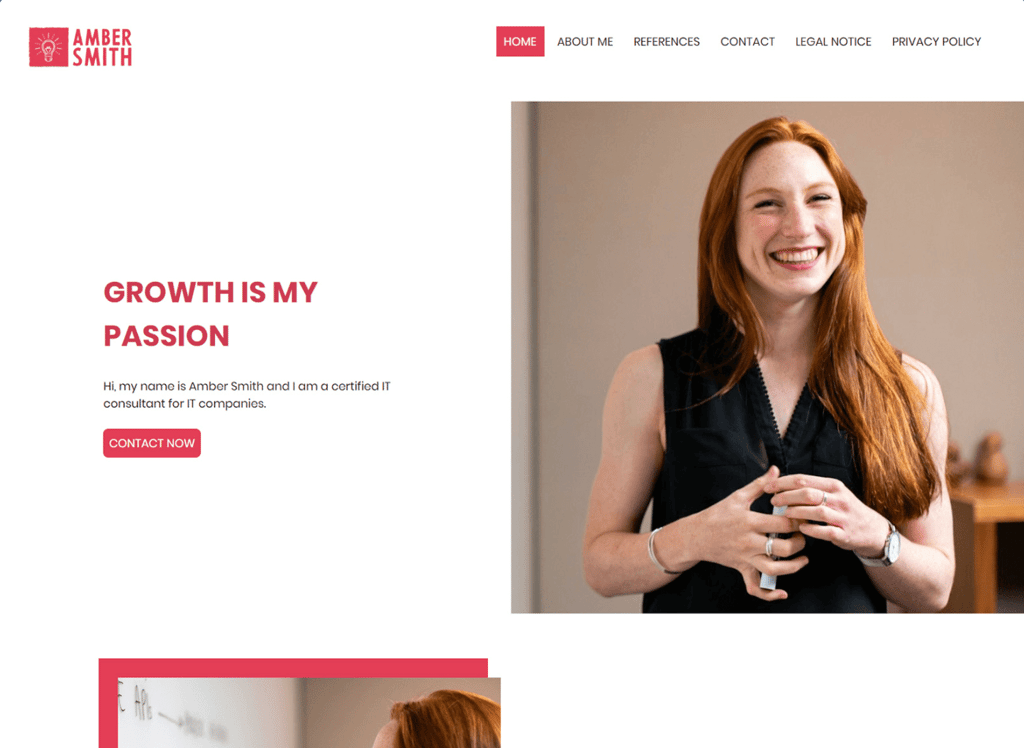 IONOS Amber Smith template