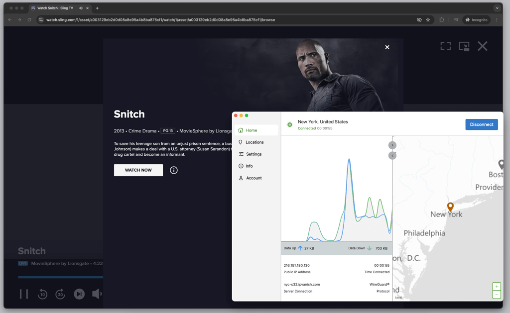 ipvanish for sling tv