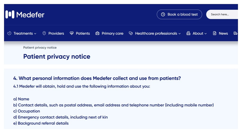 Medefer data privacy