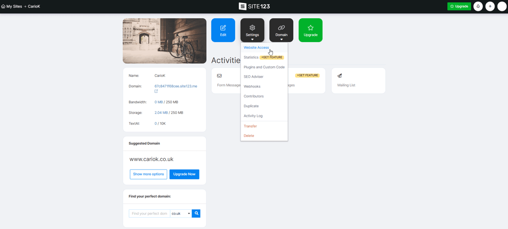 site123-website-access