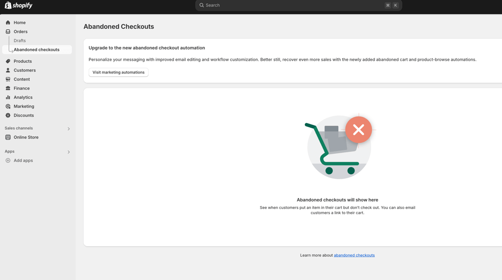 Shopify’s abandoned checkout management