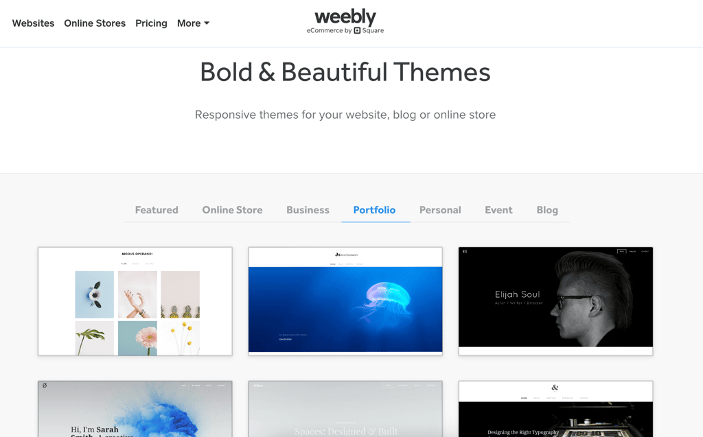 Weebly’s responsive themes for websites