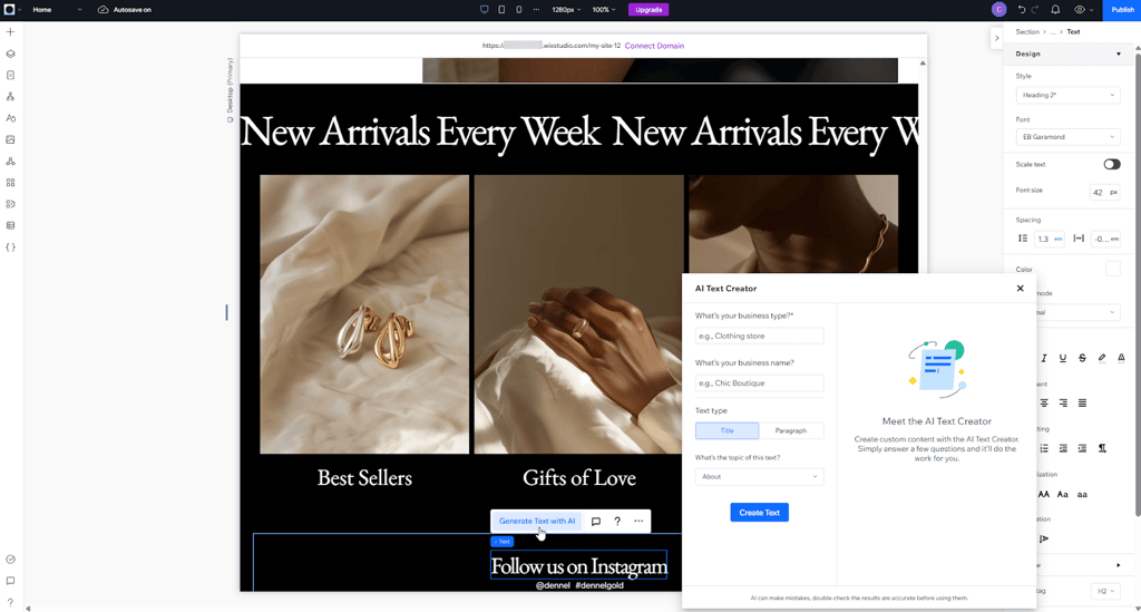 Wix Al Text Creator