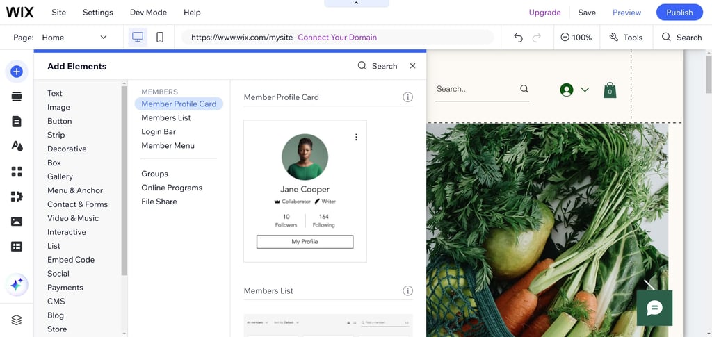 Wix-memeber-profile