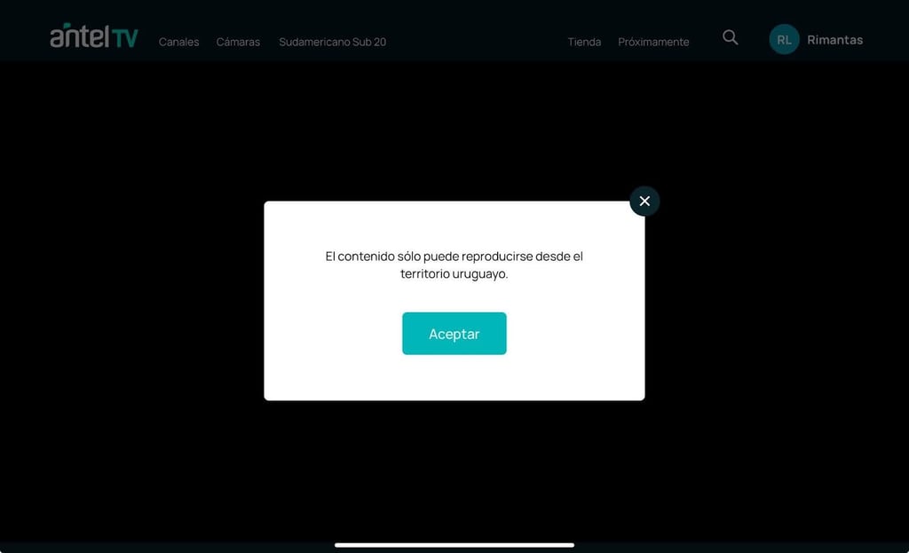 antel tv stream error