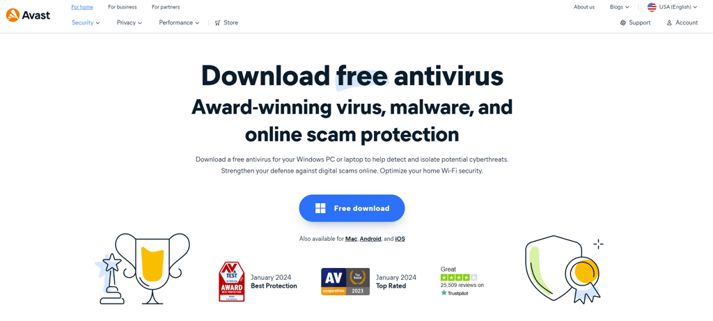 Avast antivirus download page