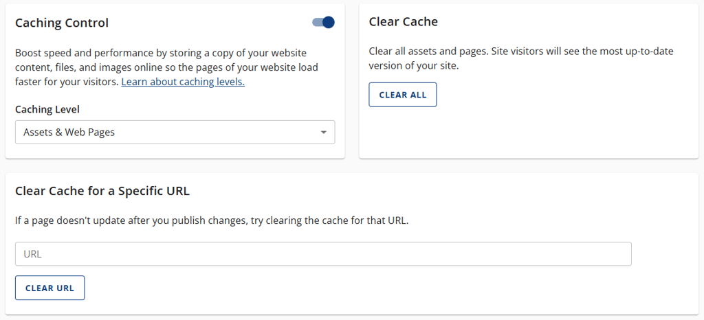 bluehost wordpress cache settings