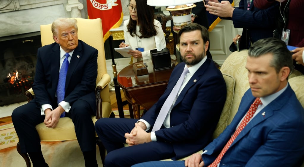 President Donald Trump, Vice President JD Vance, Secretary of Defense Pete Hegseth