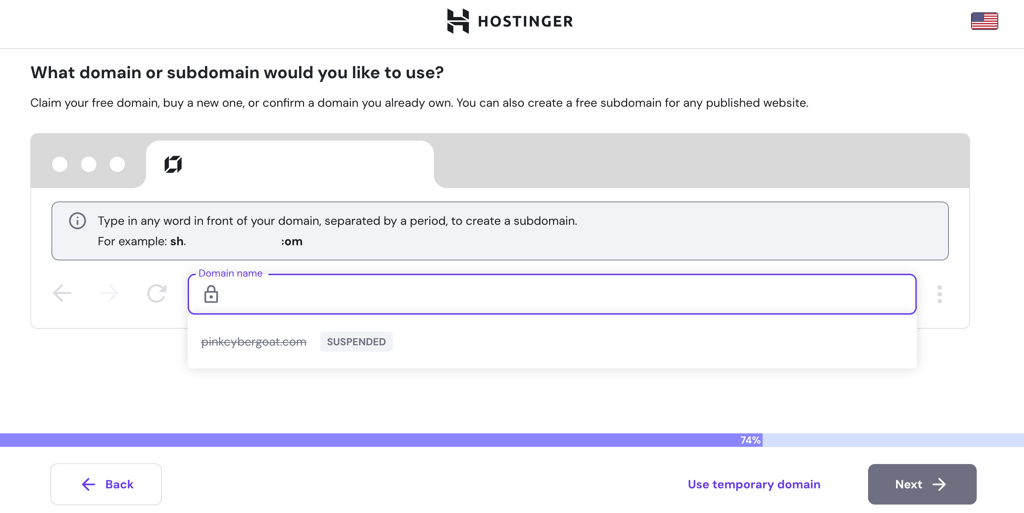 DE hostinger domain