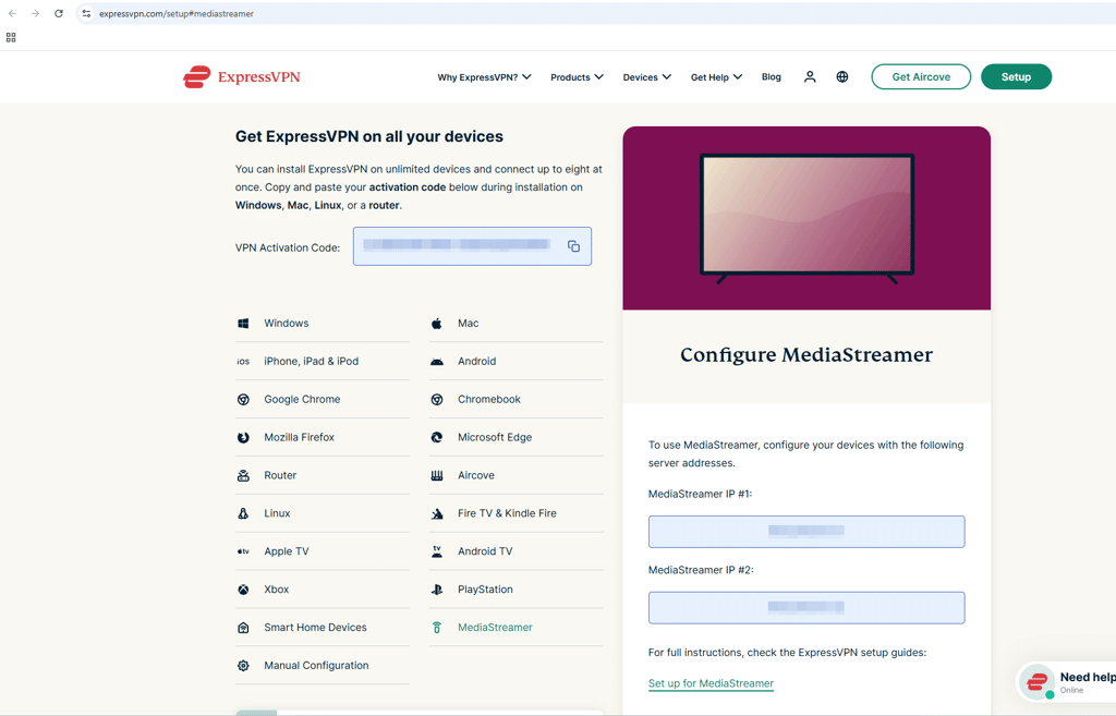 ExpressVPN SmartDNS (MediaStreamer) feature